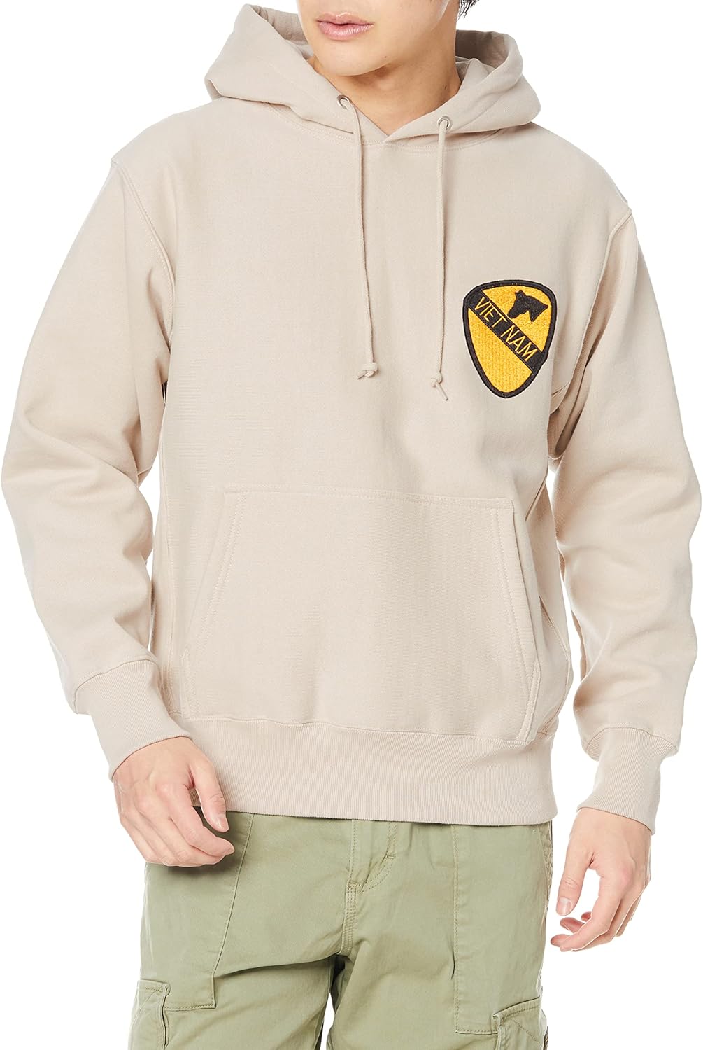 

Толстовка с капюшоном в стиле F, с изображением герба Вьетнама 1-й кавалерийской дивизии армии США, 354 г, ребристая поверхность с обеих сторон F-Style, песочный, Бежевый, Толстовка с капюшоном в стиле F, с изображением герба Вьетнама 1-й кавалерийской ди