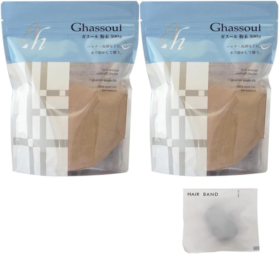 Пудра для лица Naiad Moroccan Clay 500 г x 2 набора + резинка для волос