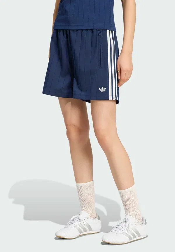 Спортивные штаны Adidas Originals Pinstripe firebird shorts tracksuit bottoms, цвет ночной индиго/белый/серый