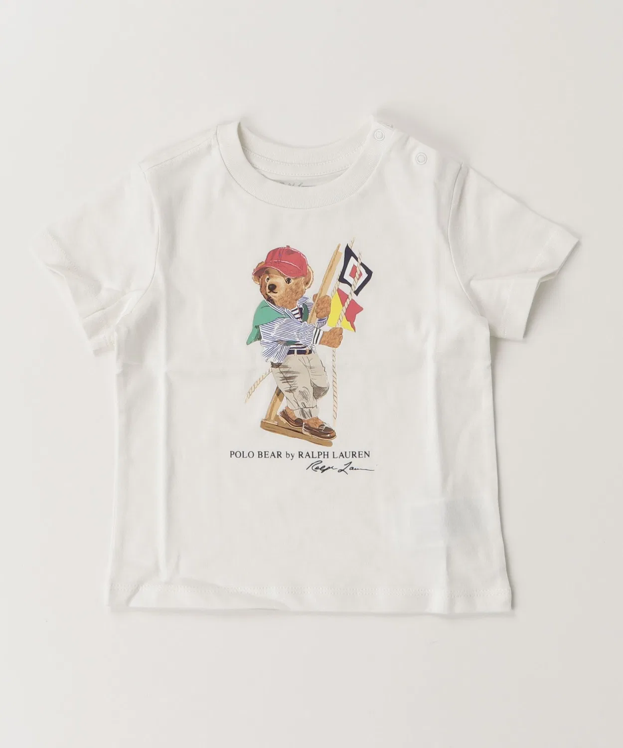 Футболка с Polo Bear Ralph Lauren хлопковая джерси натуральный — фото 3