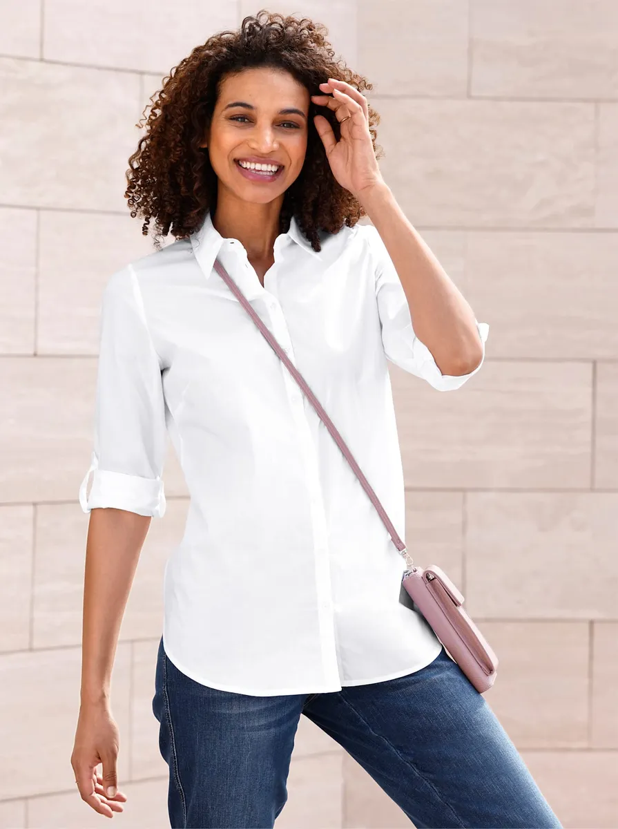 

Повседневный образ, длинная блузка Casual Looks, цвет Ecru