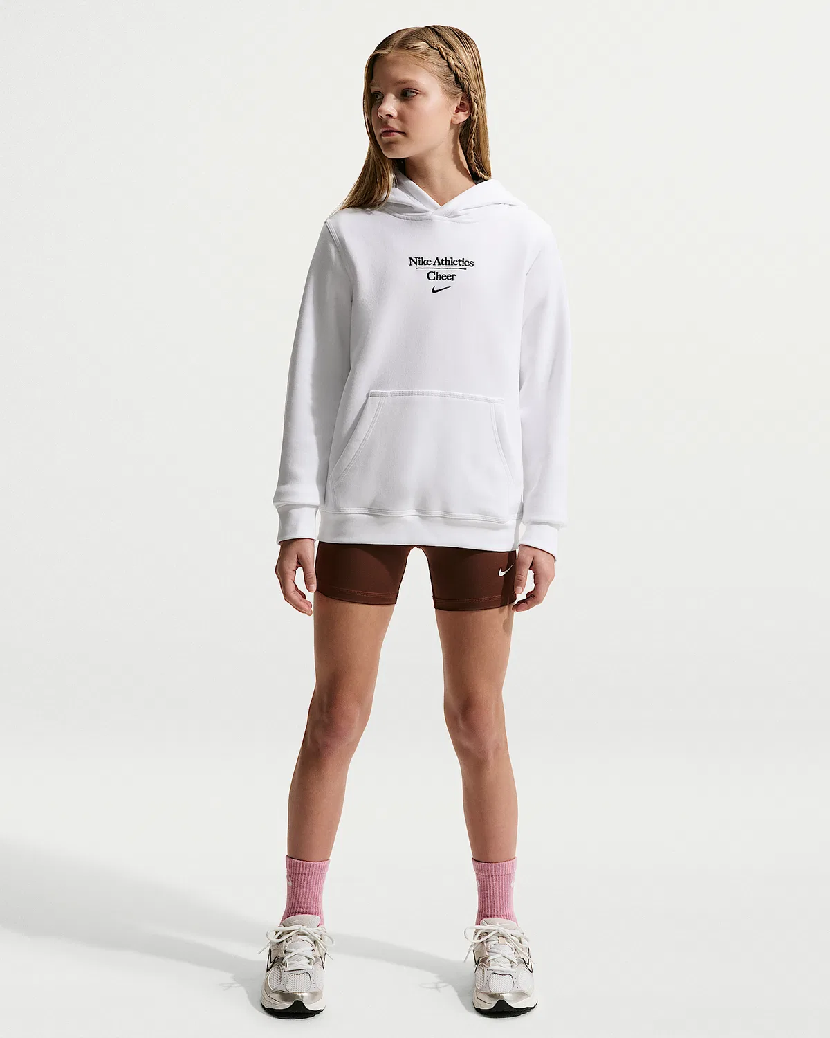 Детская толстовка Nike Cheer Pullover Hoodie, White/Black/Black — фото 4