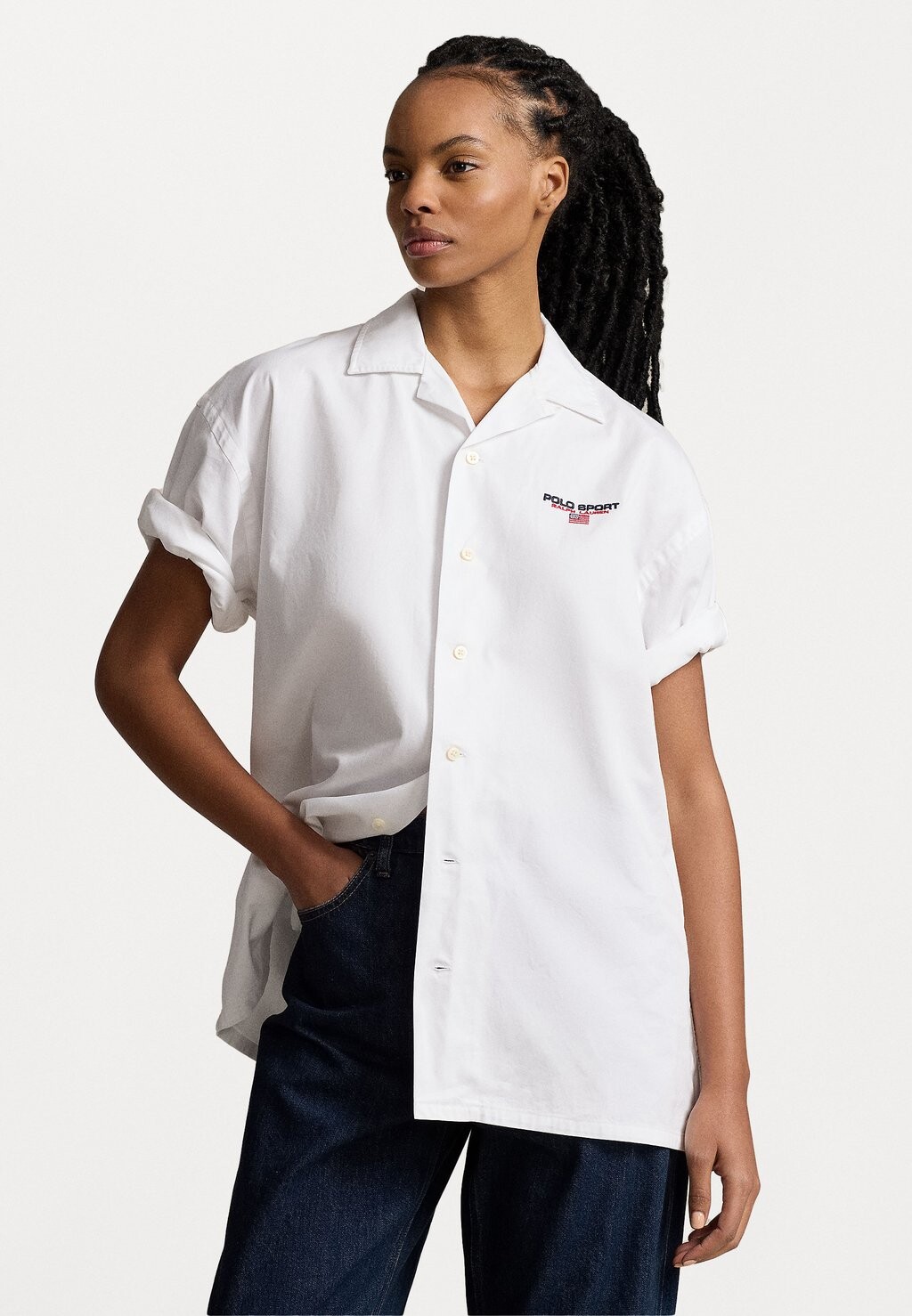 

Рубашка-блузка BIG FIT POLO SPORT CHINO CAMP SHIRT Ralph Lauren, белый