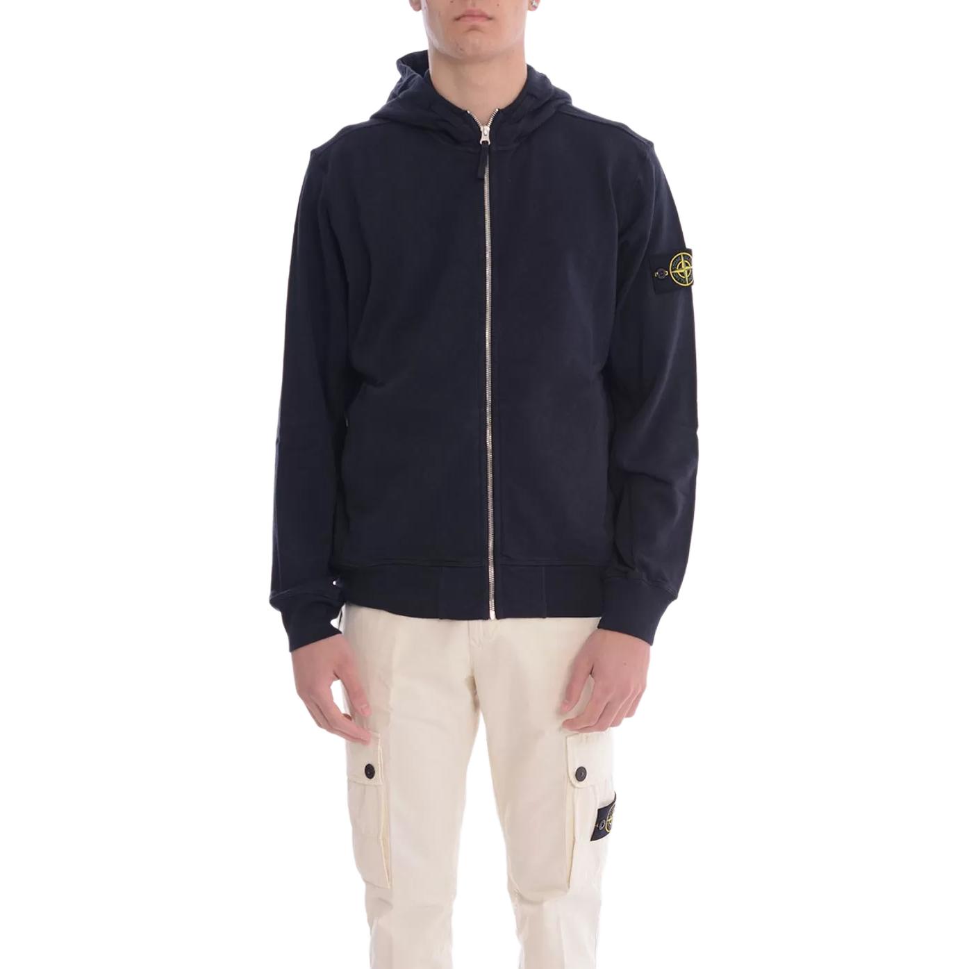 Застегивающаяся на молнию толстовка с капюшоном STONE ISLAND, синий — фото 4