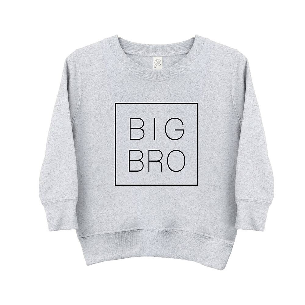 

Толстовка с квадратным рисунком Big Bro для малышей The Juniper Shop, цвет Heather Grey