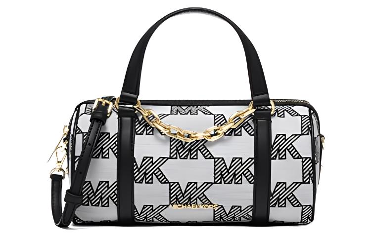 

MICHAEL KORS Сумка-бостон из искусственной кожи, сумка через плечо, среднего размера, женская, черно-серая