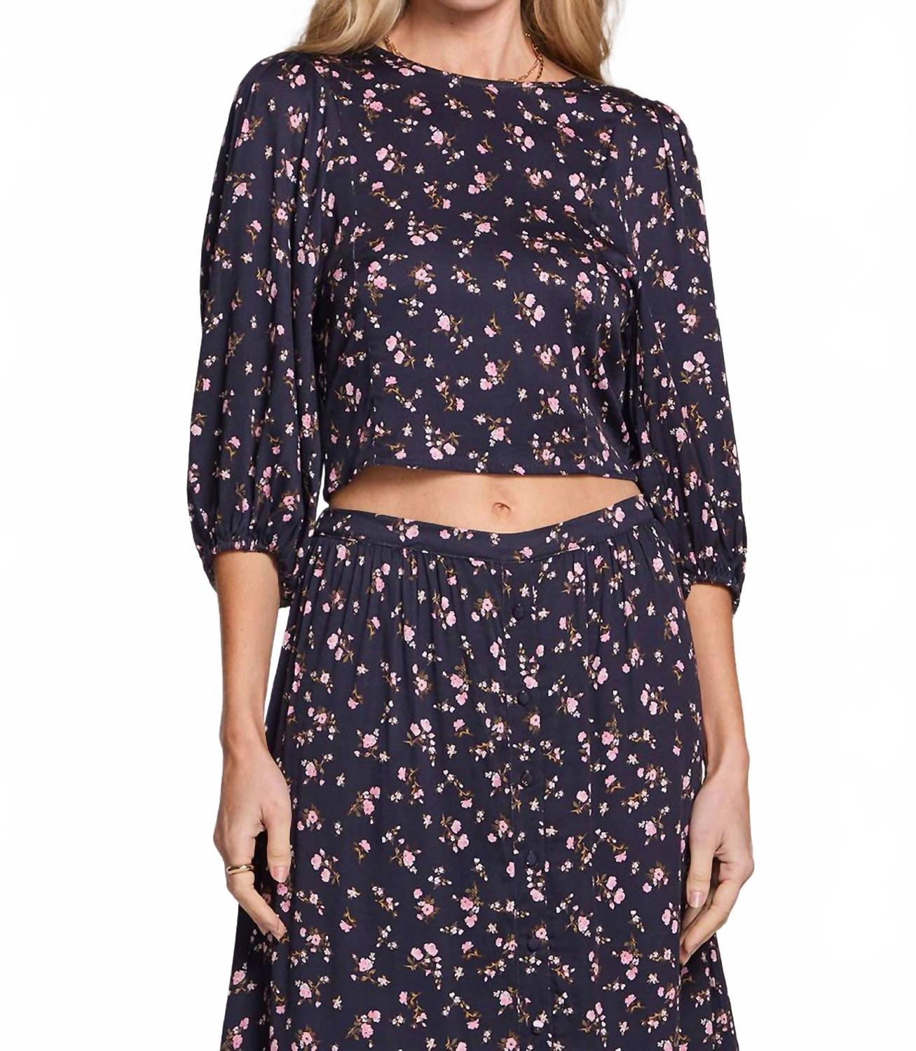 

Топ цвета слоновой кости с рукавами 3/4 в цвете Midnight Bunch Saltwater Luxe, Midnight Bunch