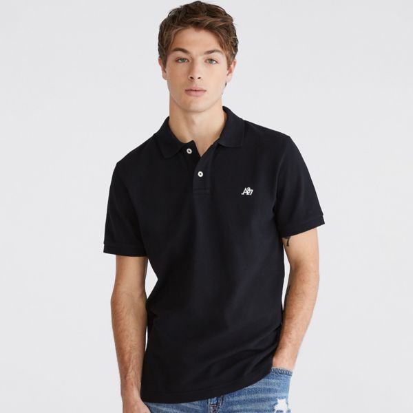 

Мужское поло с коротким рукавом из пике Aeropostale, цвет dark black