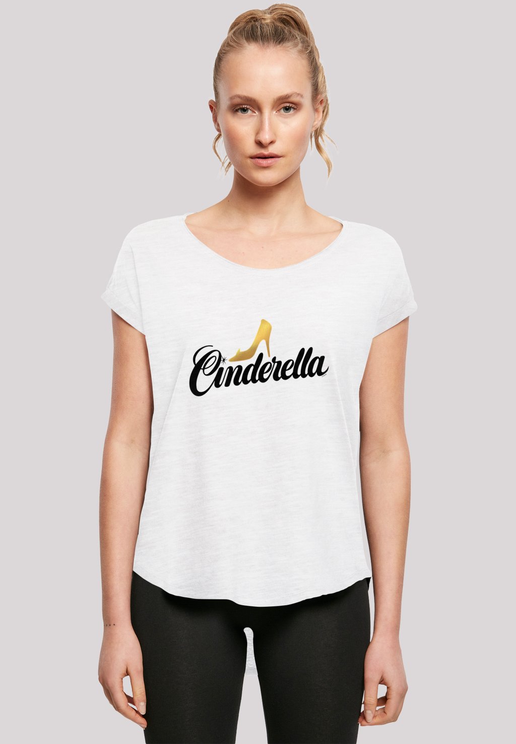 

Футболка с принтом LONG CUT DISNEY CINDERELLA ASCHENPUTTEL SHOE LOGO F4NT4STIC, белый