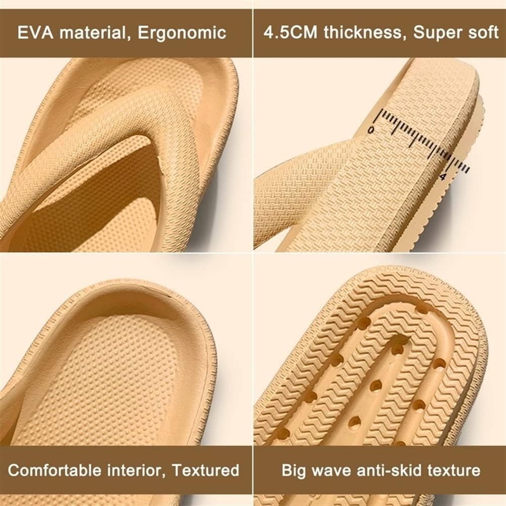 Женские и мужские шлепанцы ANSAIR Cloud Pillow, EVA, мягкие, с нескользящей подошвой, для пляжа, душа и ванной, открытый носок, с мягкой амортизирующей стелькой, для дома (Цвет: B-6, Размер обуви: 42-43), 42-43 A-5 — фото 4