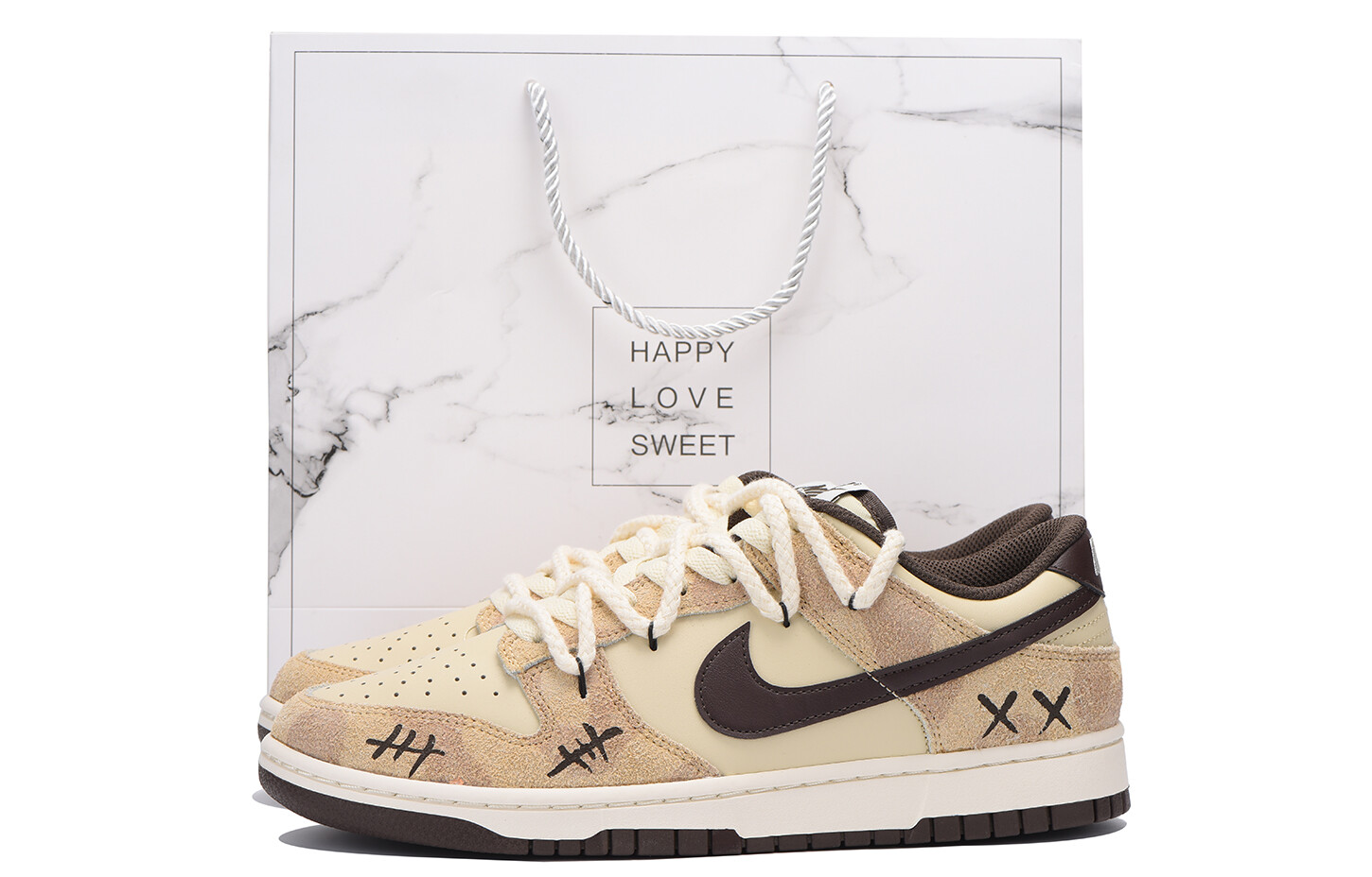 

Кроссовки Nike Dunk Skateboarding Shoes Unisex Low-top Brown, коричневый