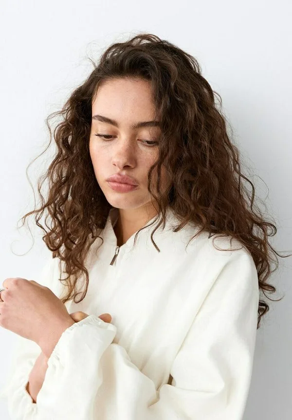Подростковая куртка-бомбер кремового цвета Mango Kids, Off-White — фото 4