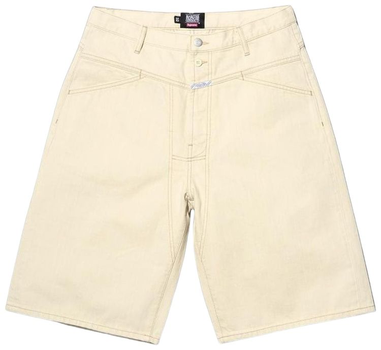 

Джинсовые шорты с мешковатыми швами Supreme x Martithé + François Girbaud, желтый