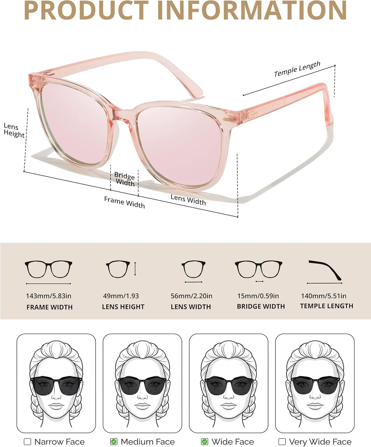 

Женские поляризованные солнцезащитные очки IGnaef Trendy, квадратные зеркальные, с защитой от УФ-излучения и антибликовым покрытием IF1851, D01 Pink/ Pink Mirrored