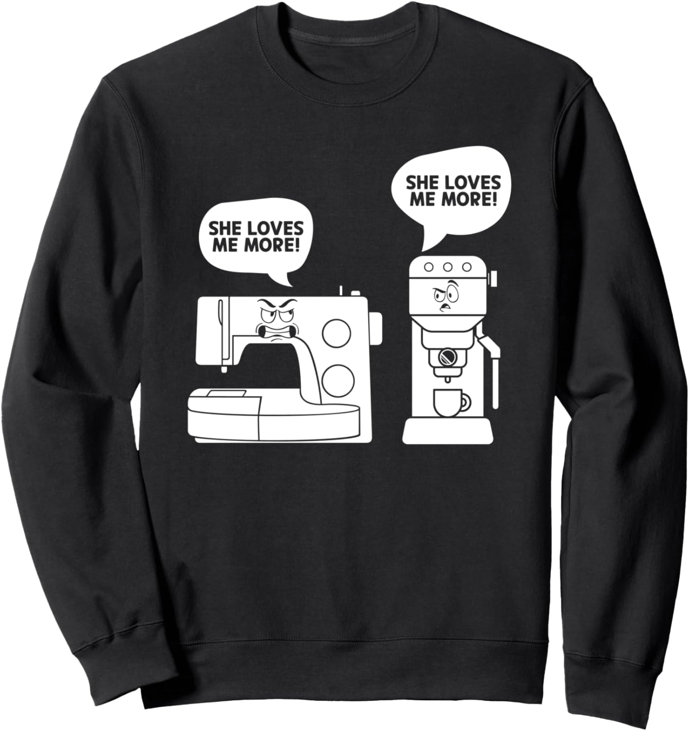 

Кофеварка в виде швейной машины - Забавная толстовка для шитья Funny Sewing Ideas, черный