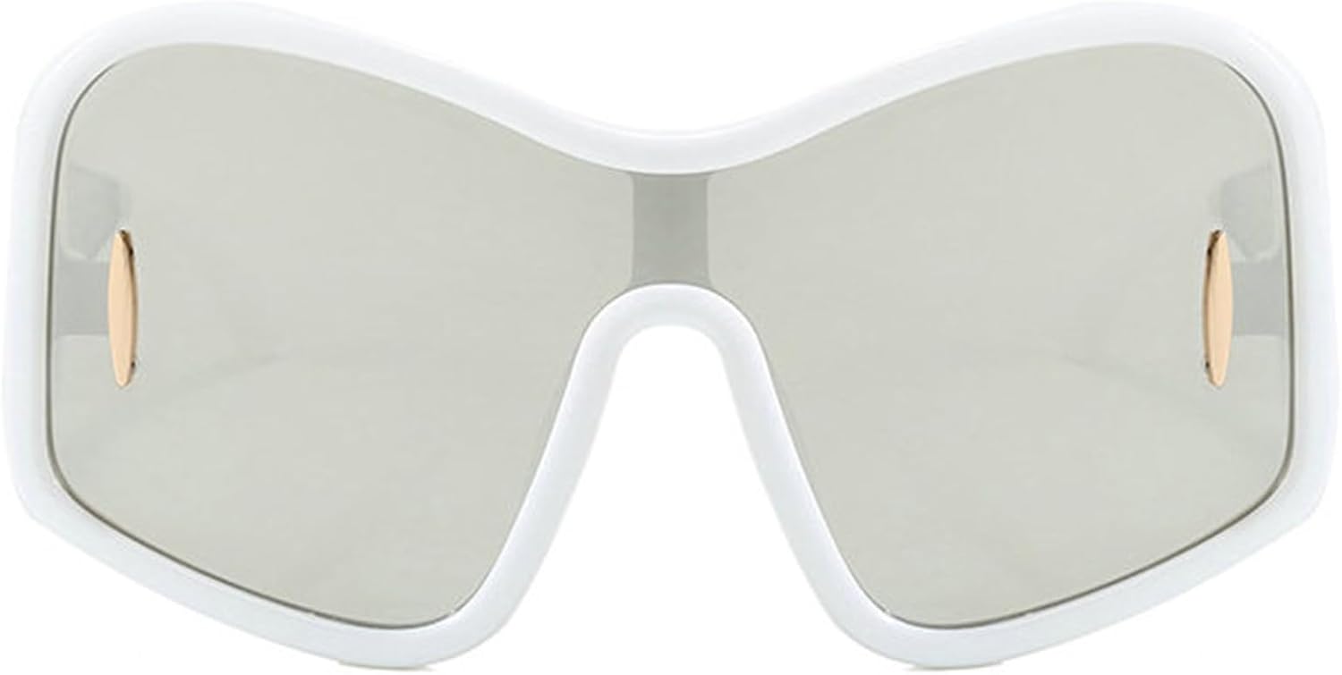 

Солнцезащитные очки Willochra Oversized Wave Maske для женщин и мужчин, модные винтажные солнцезащитные очки в стиле панк, большая оправа, защита от УФ-излучения UV400, F25, C5