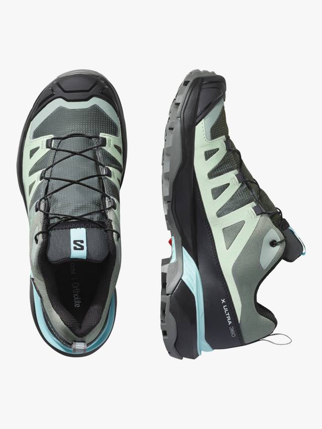 Женские треккинговые кроссовки Salomon x ultra 360 gore-tex текстильные, зеленый — фото 3