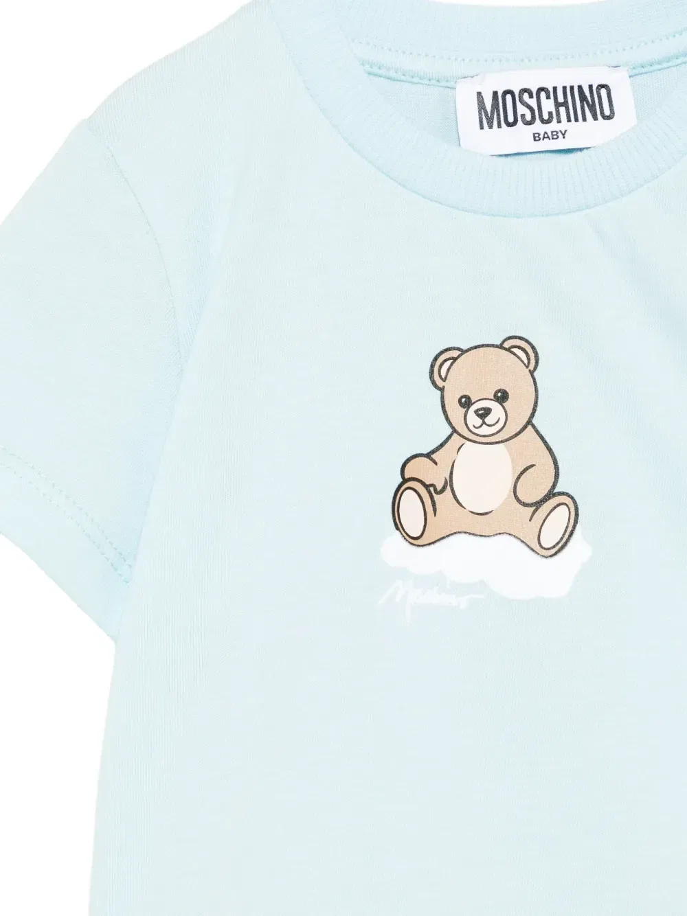 Футболка с принтом Teddy Moschino Kids, синий — фото 3