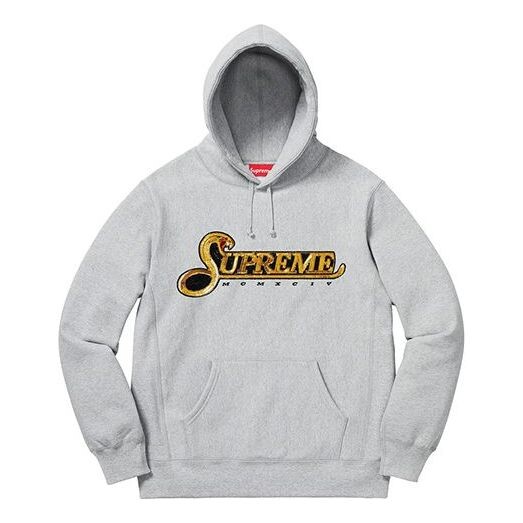 

Толстовка fw19 week 8 sequin viper hooded sweatshirt Supreme, серый