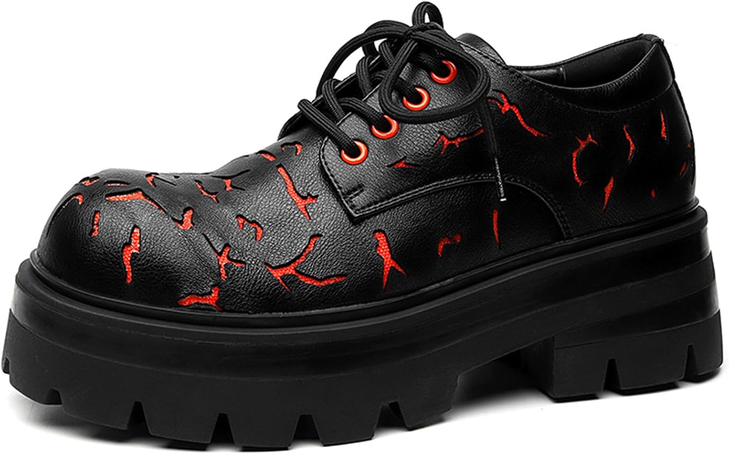 

Мужские оксфорды на платформе с массивным каблуком, текстурированными узорами, круглым носком, шнуровкой и толстой подошвой, повседневные, бизнес, дерби Tznbgge, черный