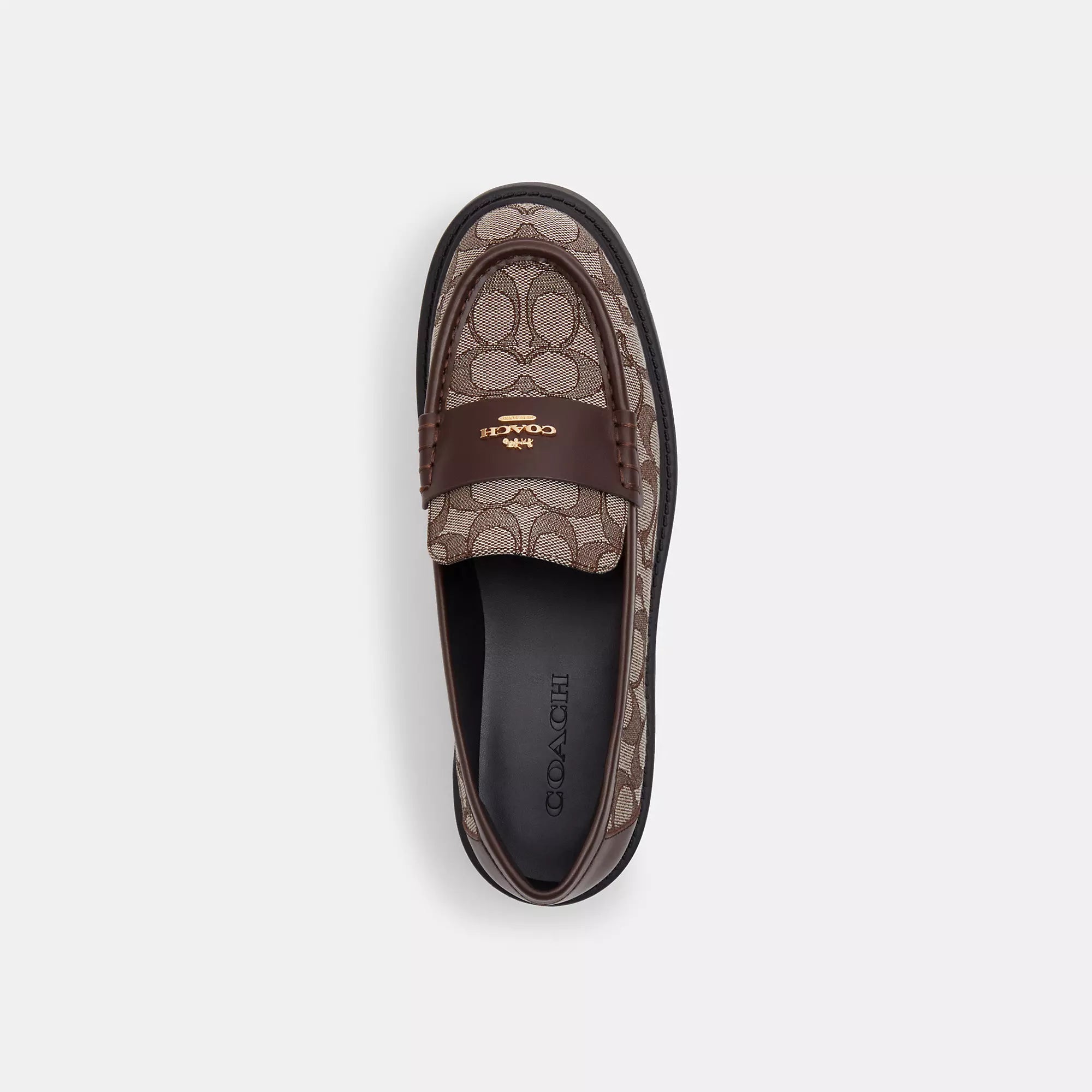 Лоферы Coach Outlet Lucy в фирменном жаккарде, Oak/Maple — фото 3