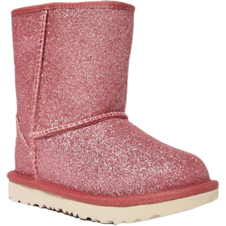 UGG Классические короткие нескользящие утепленные детские ботинки Pink для детей 3-7 лет — фото 4