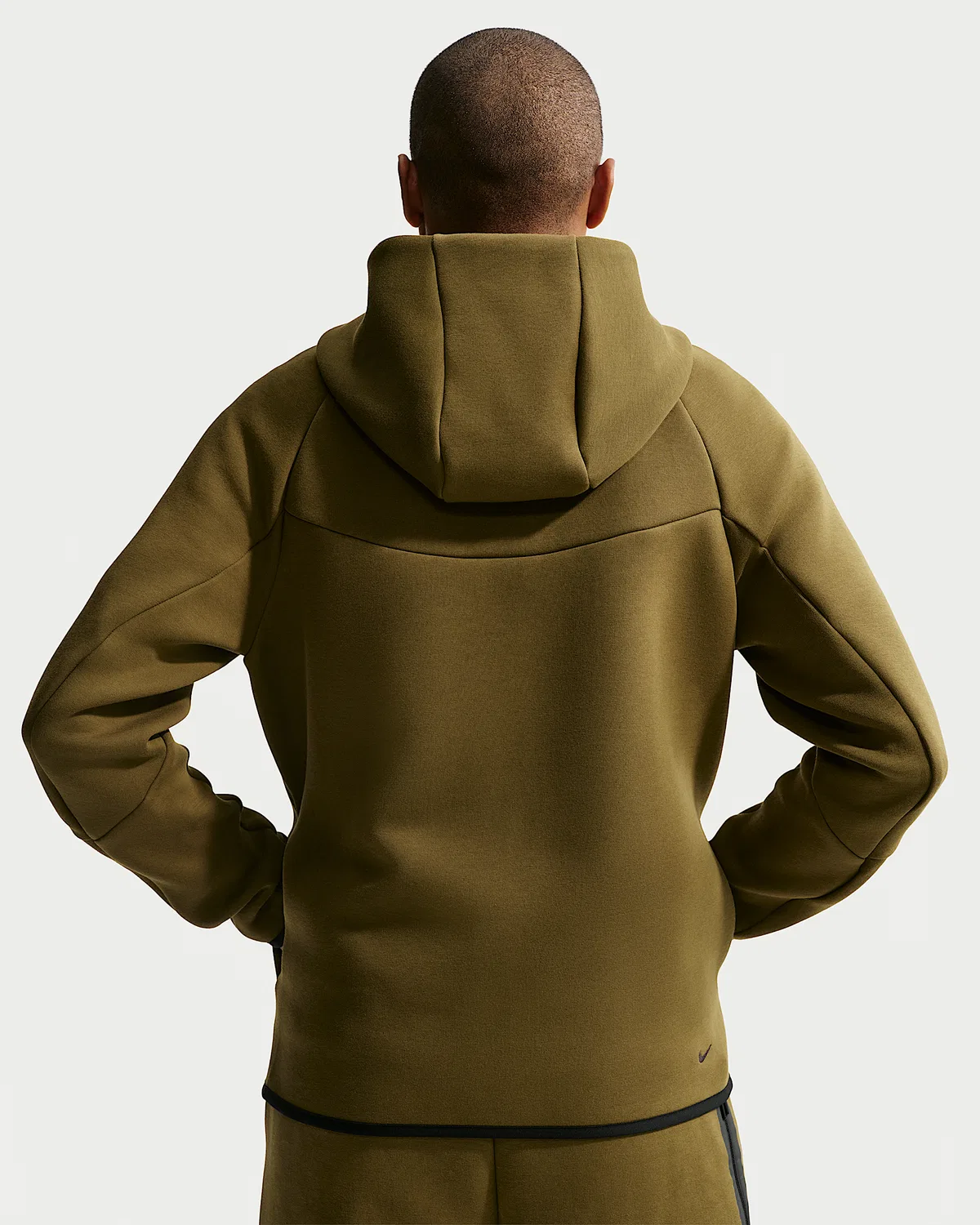 Мужская флисовая ветровка Nike Tech на молнии, Olive Flak/Black — фото 2
