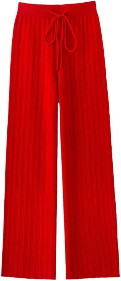 

Wvapzxx осенне-зимние женские брюки 100% wool, мягкие, с высокой талией, вязаные, свободные, утепленные, широкие