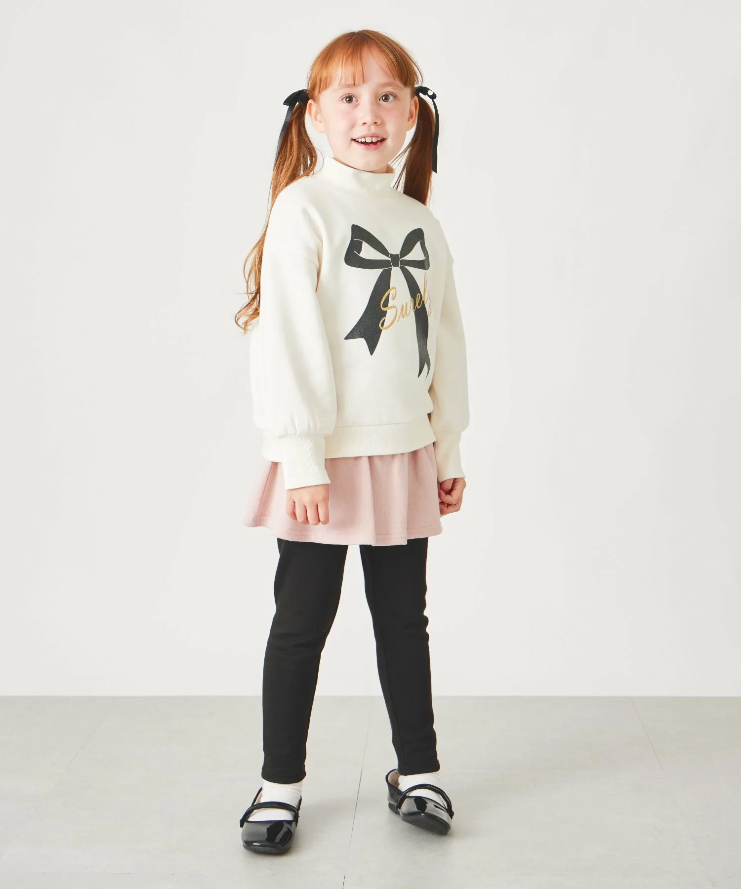 Футболка с принтом на флисовой подкладке Ever Closet, Ribbon White