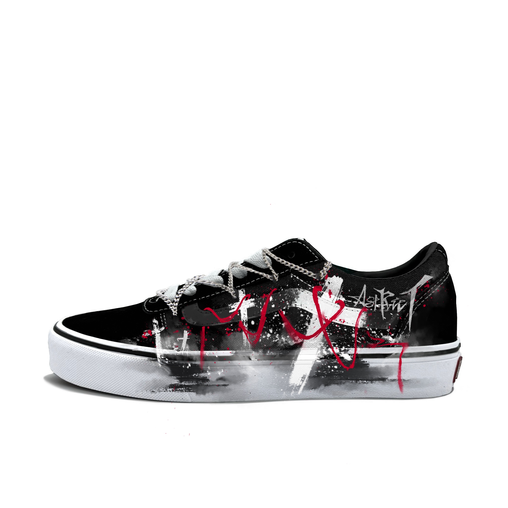 

Vans Кроссовки Ward для скейтбординга, износостойкие, низкие, мужские, красные, белые