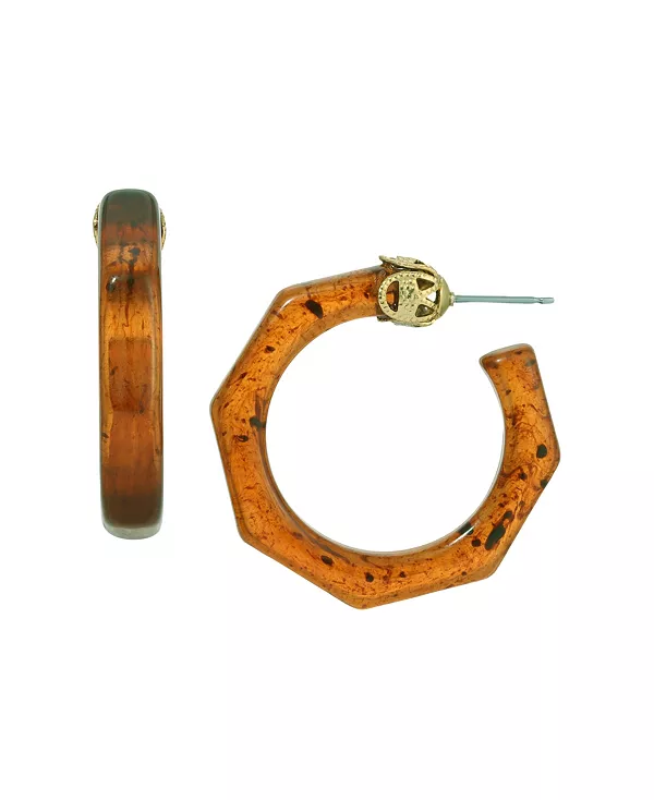 

Акриловая серьга-кольцо с черепаховой отделкой 2028, brown