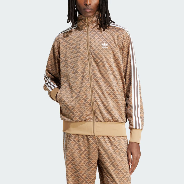 Adidas Originals Классическая футбольная куртка Firebird моно, Earthy Brown — фото 4