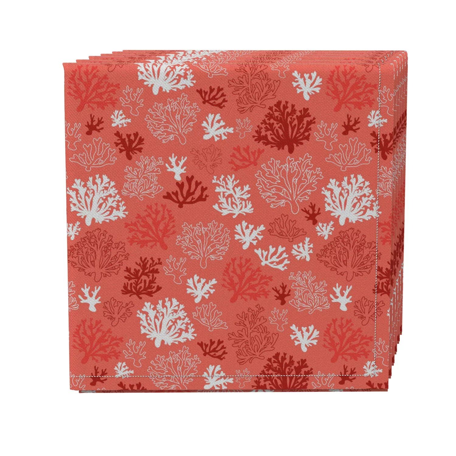 

Набор салфеток из 4 шт., 100 % хлопок, 20x20 дюймов, Bold Seaside Coral