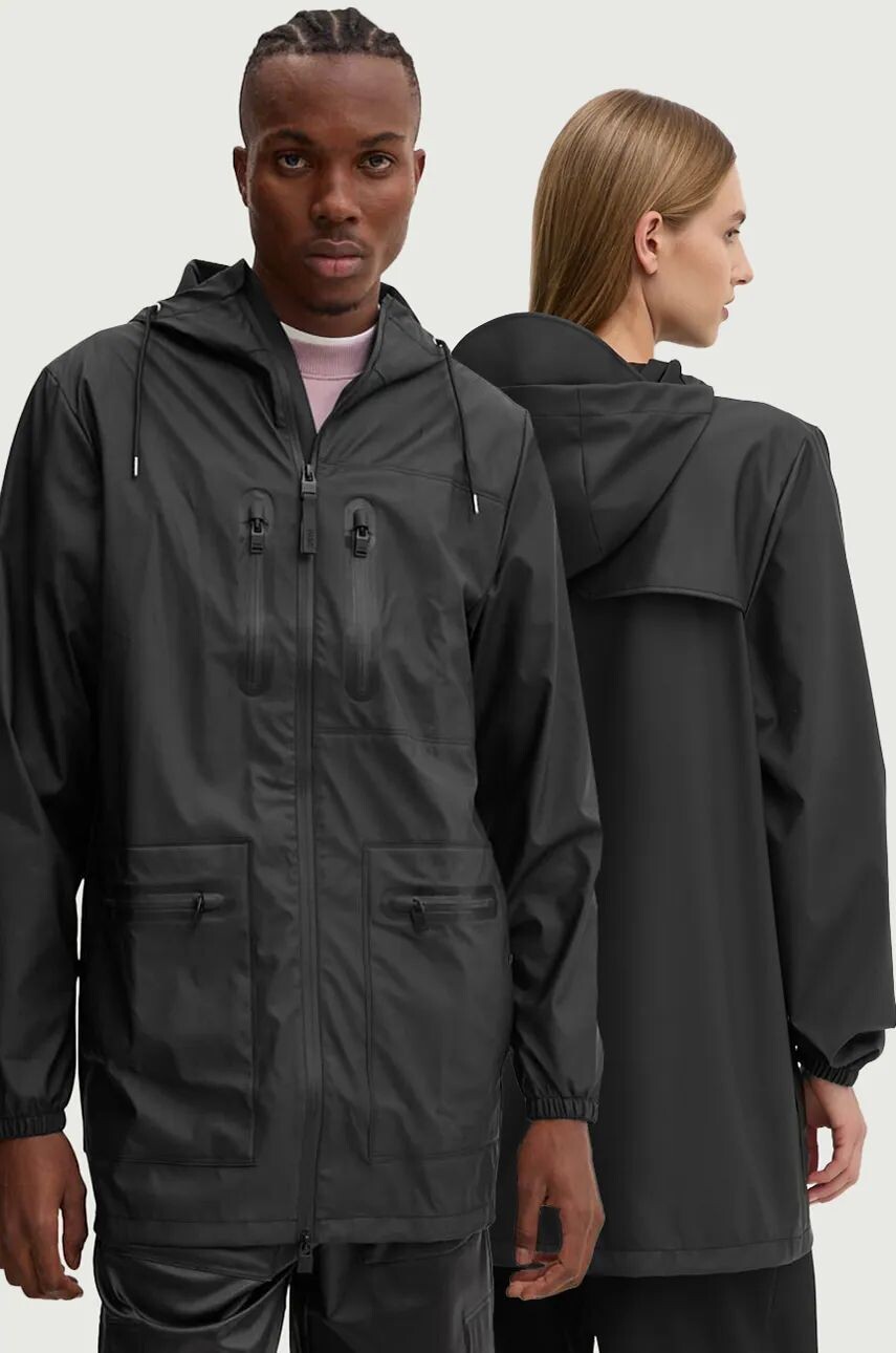 

Длинная куртка Rains Cargo W3, черный