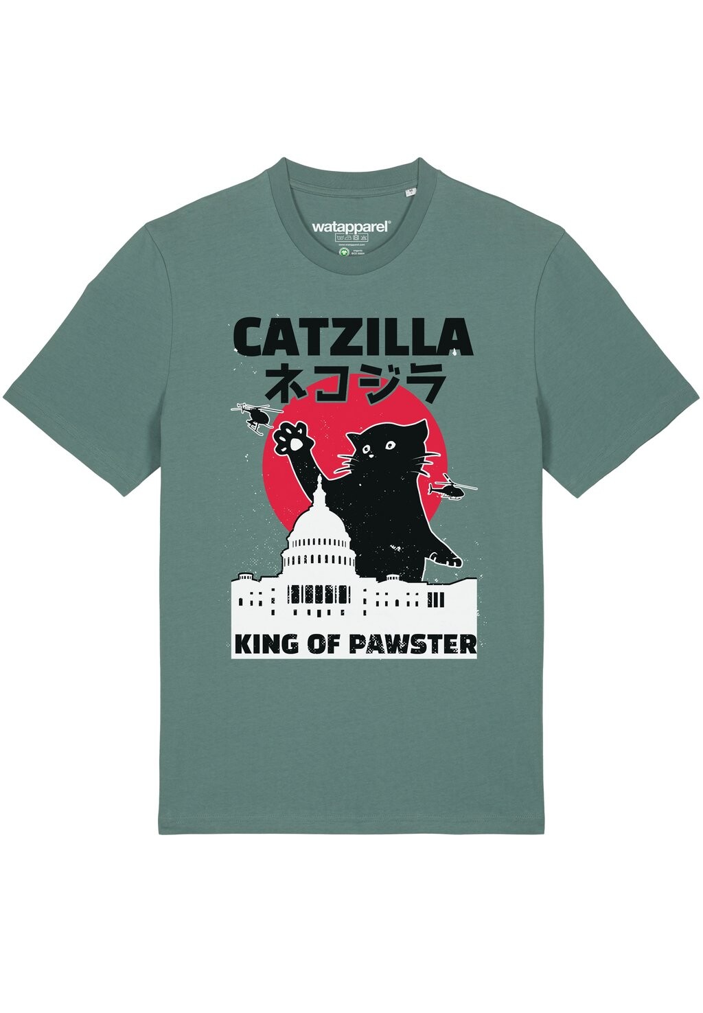 

Футболка с принтом CATZILLA Watapparel, цвет green bay
