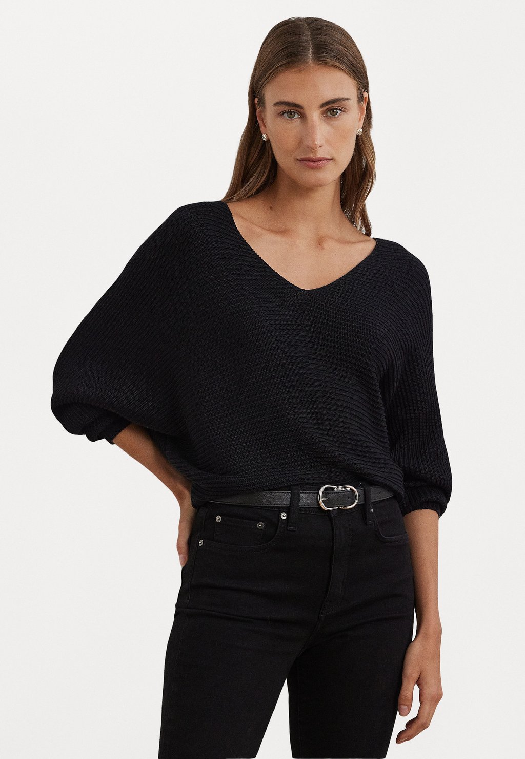 

Джемпер RIB KNIT DOLMAN SLEEVE SWEATER Lauren Ralph Lauren, черный