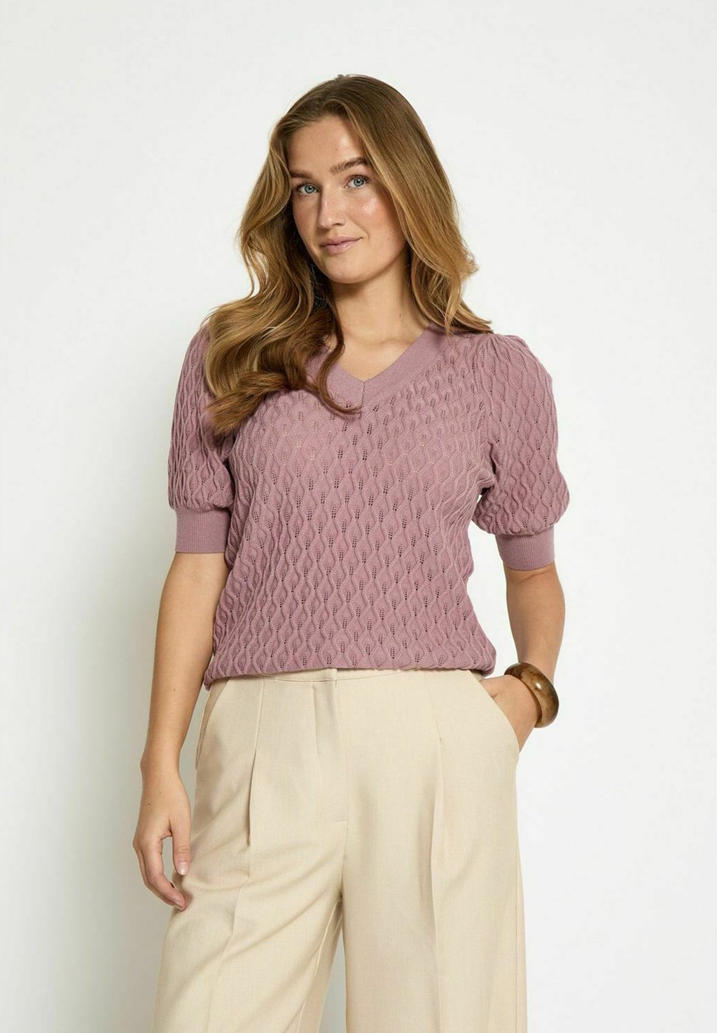 

Рубашка с принтом ROSALIA PUFF SLEEVE TEE PEPPERCORN, розовый