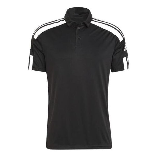 

Футболка adidas Alphabet Logo Stripe Printing Short Sleeve Black Polo Shirt, черный