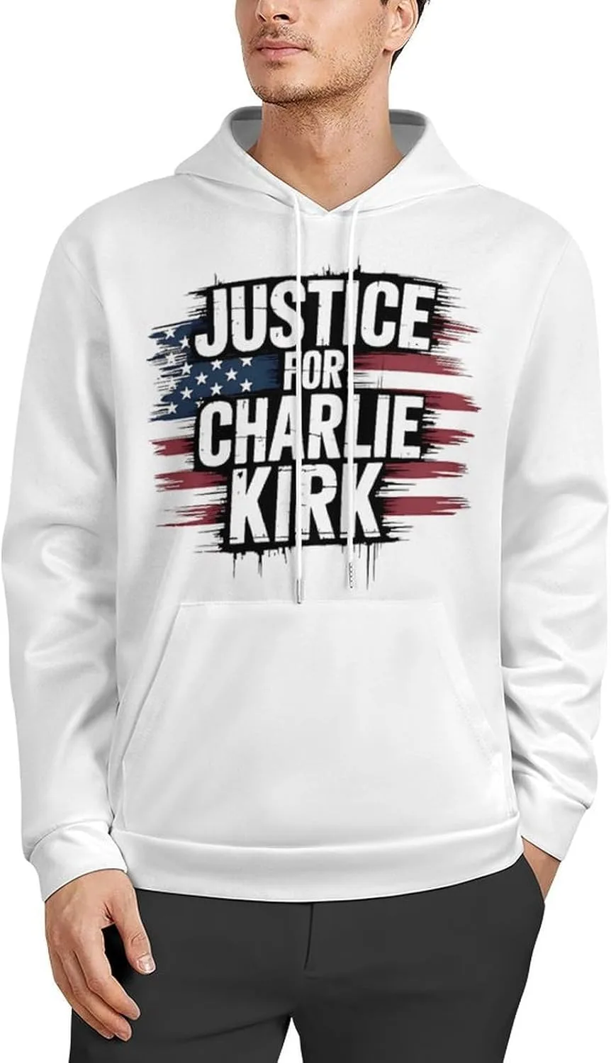 

Толстовка с капюшоном Charlie Kirk для мужчин, легкая, с карманами CONGIRLBOON