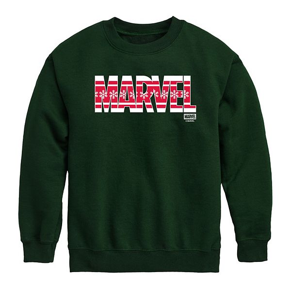 

Детский логотипный флисовый свитер с рождественским принтом Marvel, Green