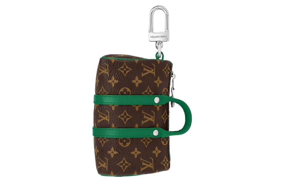 

LOUIS VUITTON Мини-кепол из холста с кожаным брелоком Мужская зеленая сумка, Green