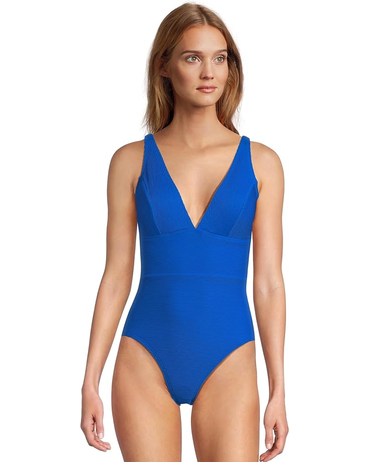 

Купальник Tommy Bahama Ocean Point Over-the-Shoulder V-Neck One-Piece, цвет Beach Glass Blue