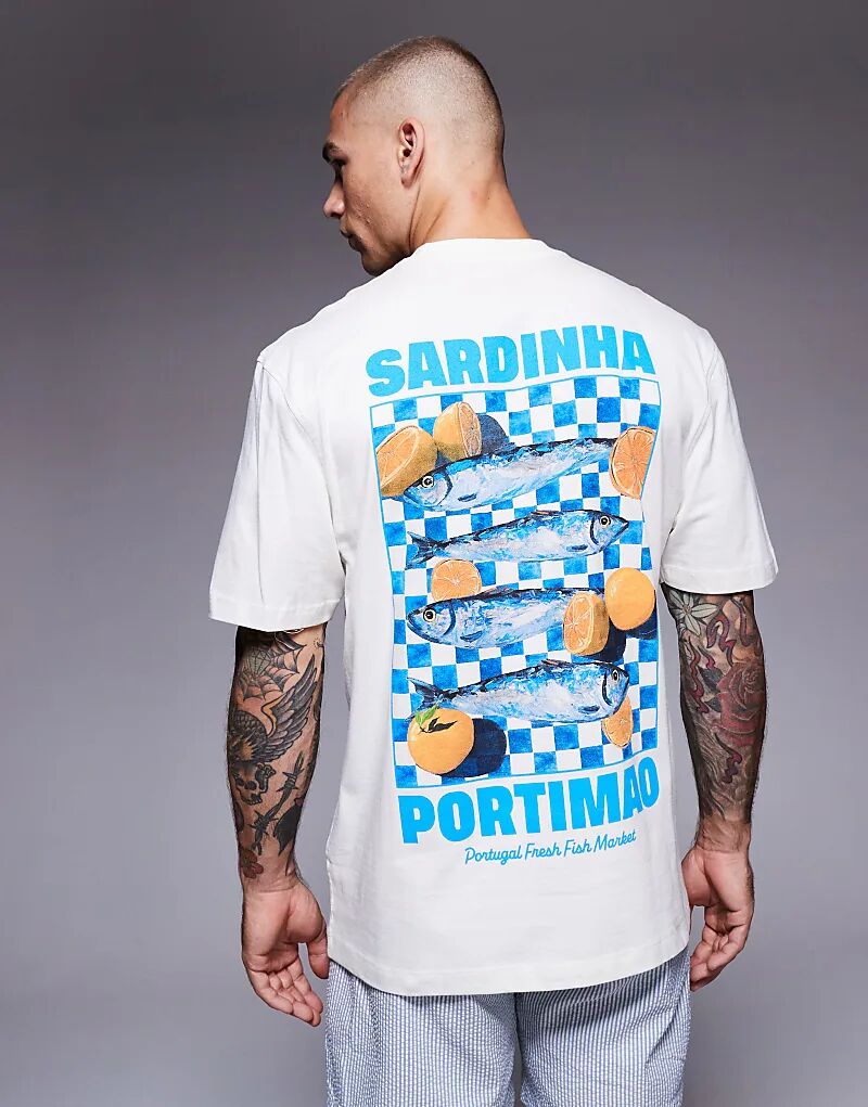 

Футболка River Island классического кроя цвета сардины в экрю