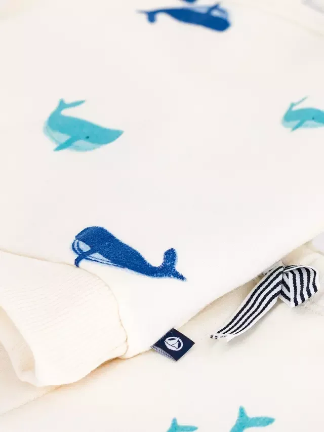Пижама с принтом Детеныш кита, молочный/разноцветный Petit Bateau — фото 4