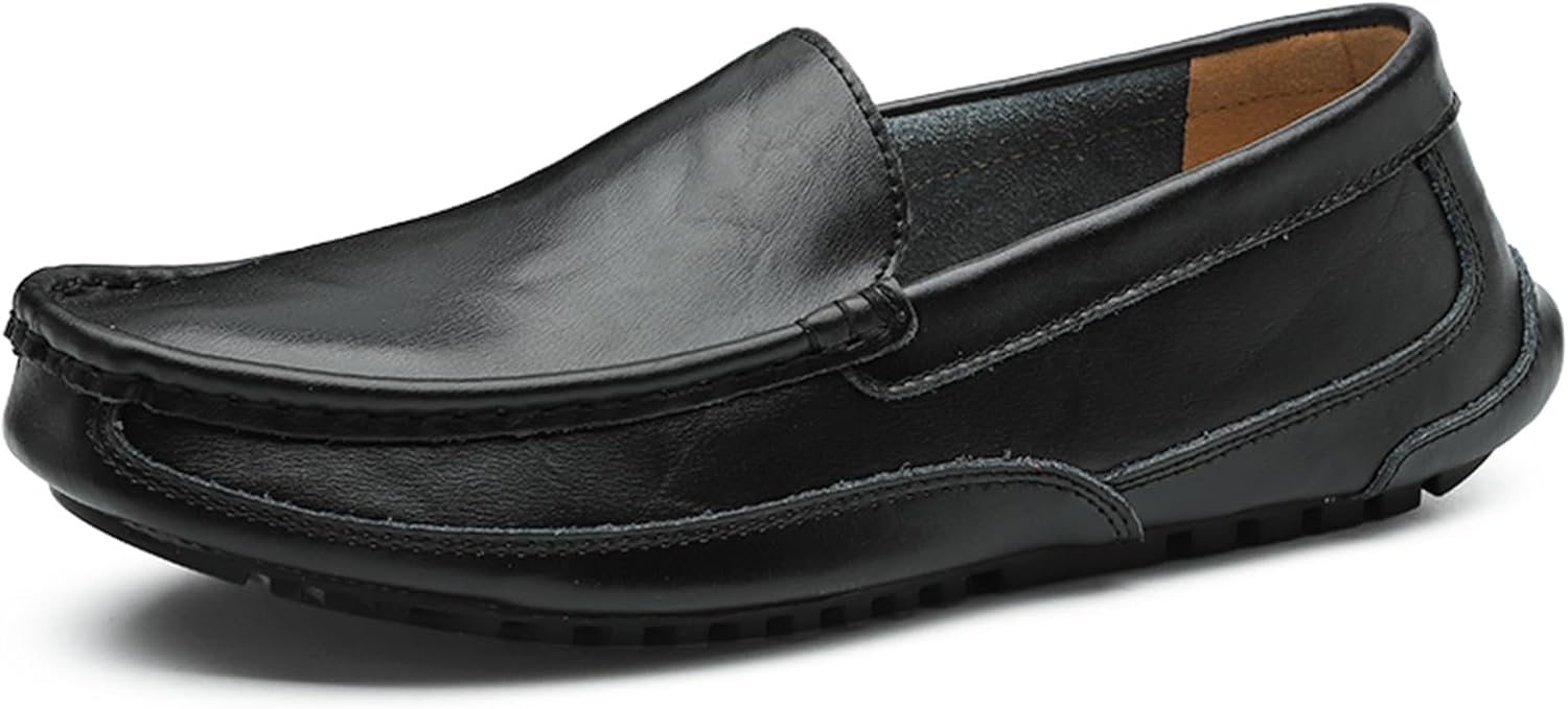 

Мужские кожаные слипоны Abborora, повседневные пенни-лоферы, мокасины, туфли, модные балетки, обувь для яхты, черный