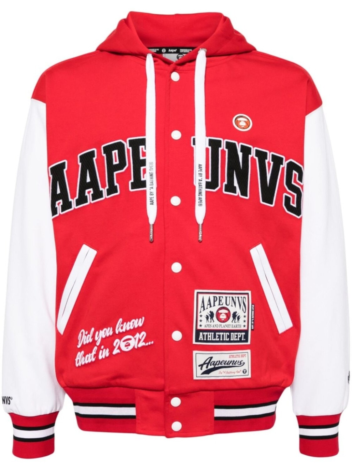 

Бомбер с капюшоном и логотипом AAPE BY *A BATHING APE, красный