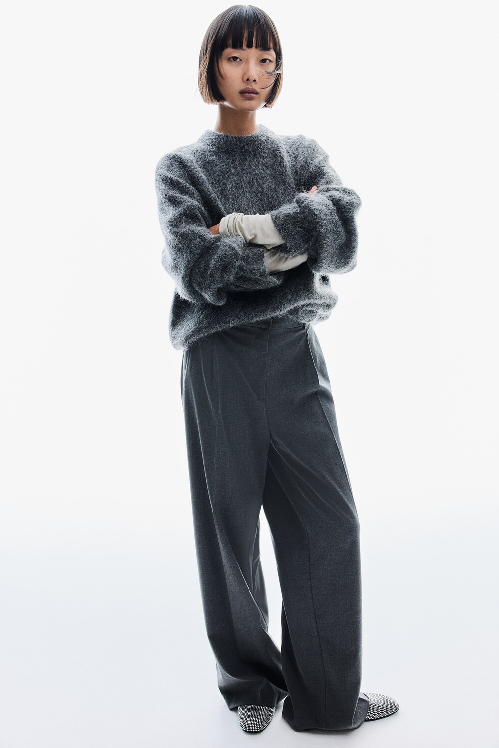 

Широкие брюки H&M, серый