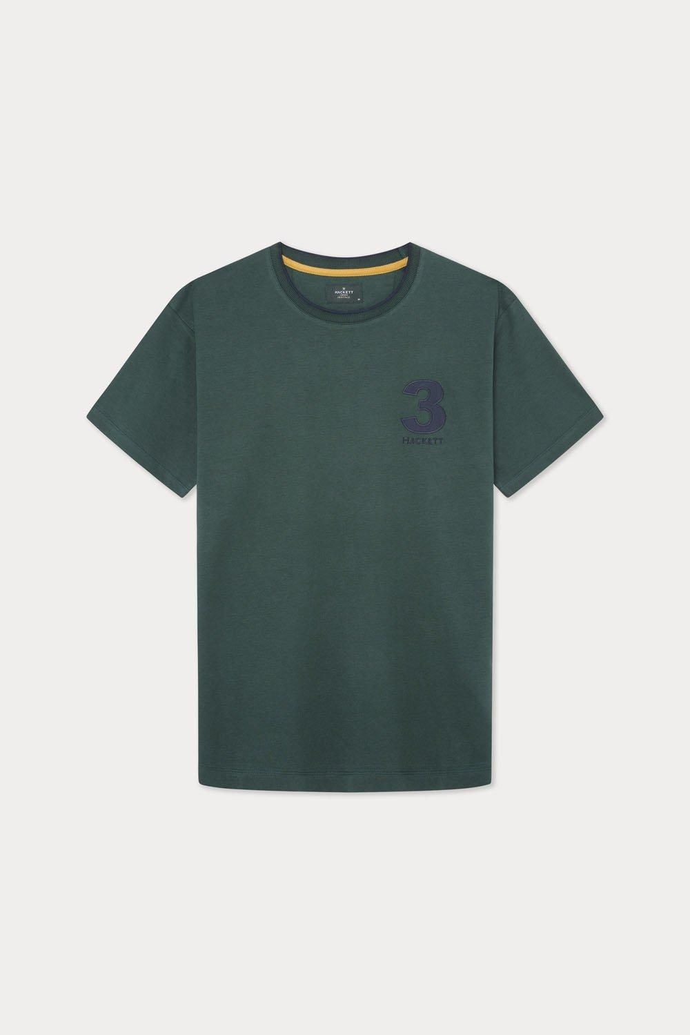 

Футболка Hackett Heritage Number 3 с коротким рукавом, зеленый