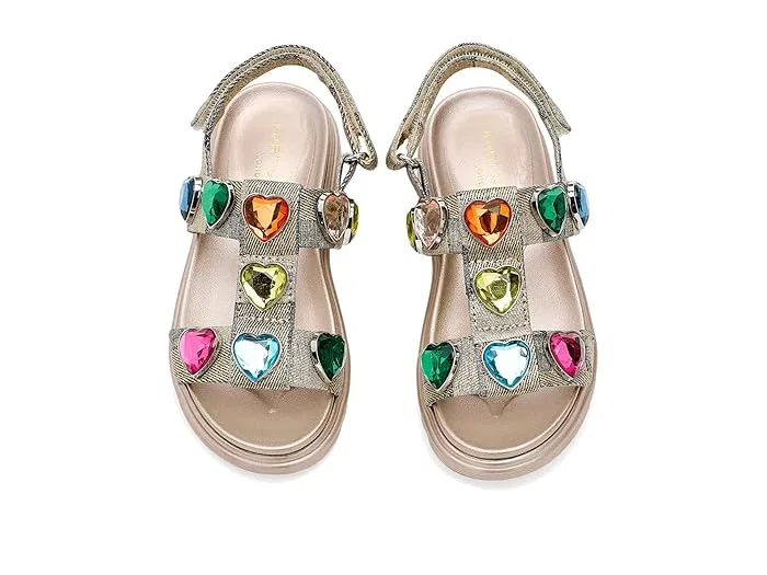 Сандалии с сердечками Mini Orson Hearts Kurt Geiger London Kids, Gold — фото 3