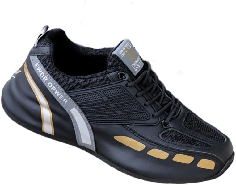 

Большие размеры мужской модной спортивной обуви Весна-Лето - кеды с высокой подошвой, модный дизайн для уличного и городского стиля Fusecottc, черный